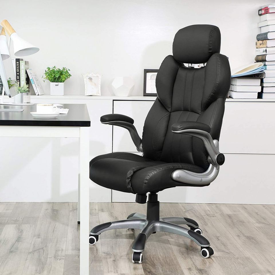 Ergodu luxe bureaustoel met verstelbaar hoofdsteun OGBN65BK