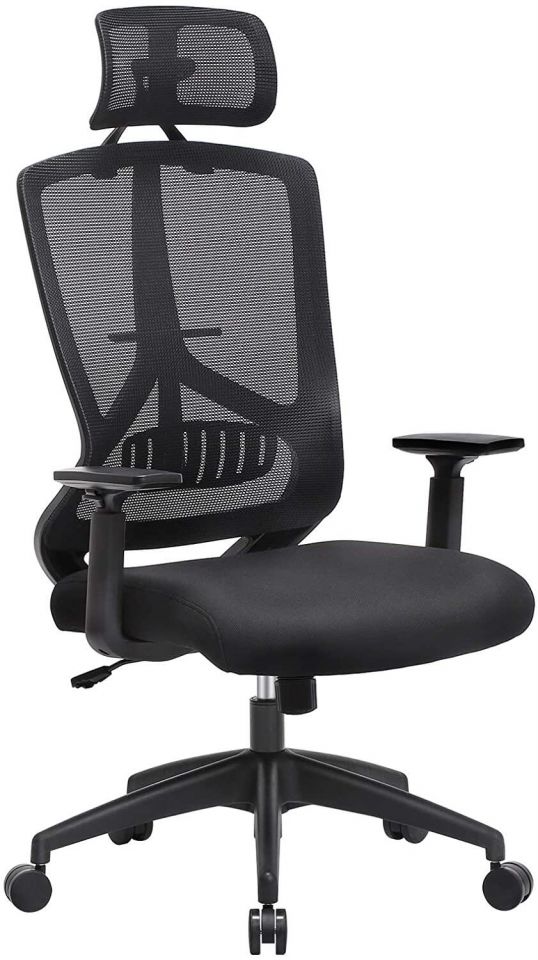 Bureaustoel met verstelbare hoofdsteun en armleuningen