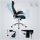 Ergonomische bureaustoel met rugsteun en inklapbare armleuningen