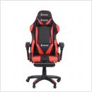 Gladiator Esports gamestoel met kantelfunctie en voetensteun (zwart/rood)
