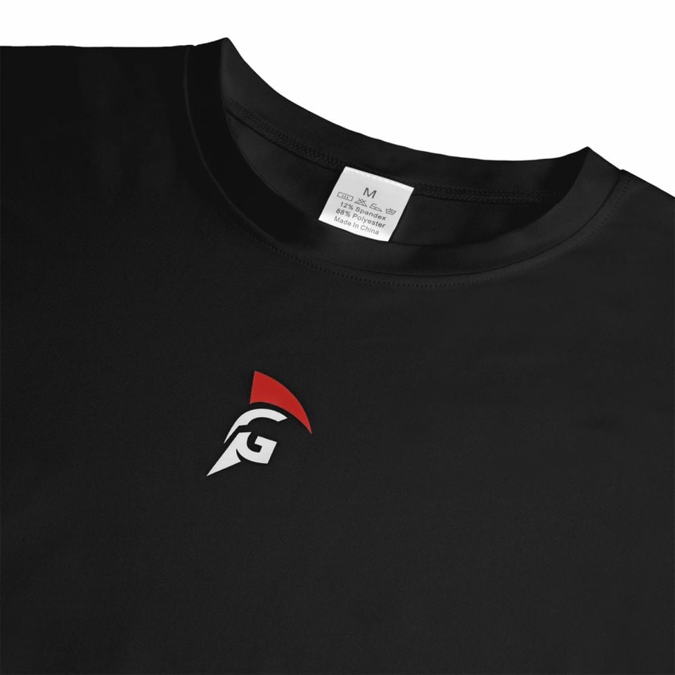 gladiator sports compressieshirt heren in zwart detail logo