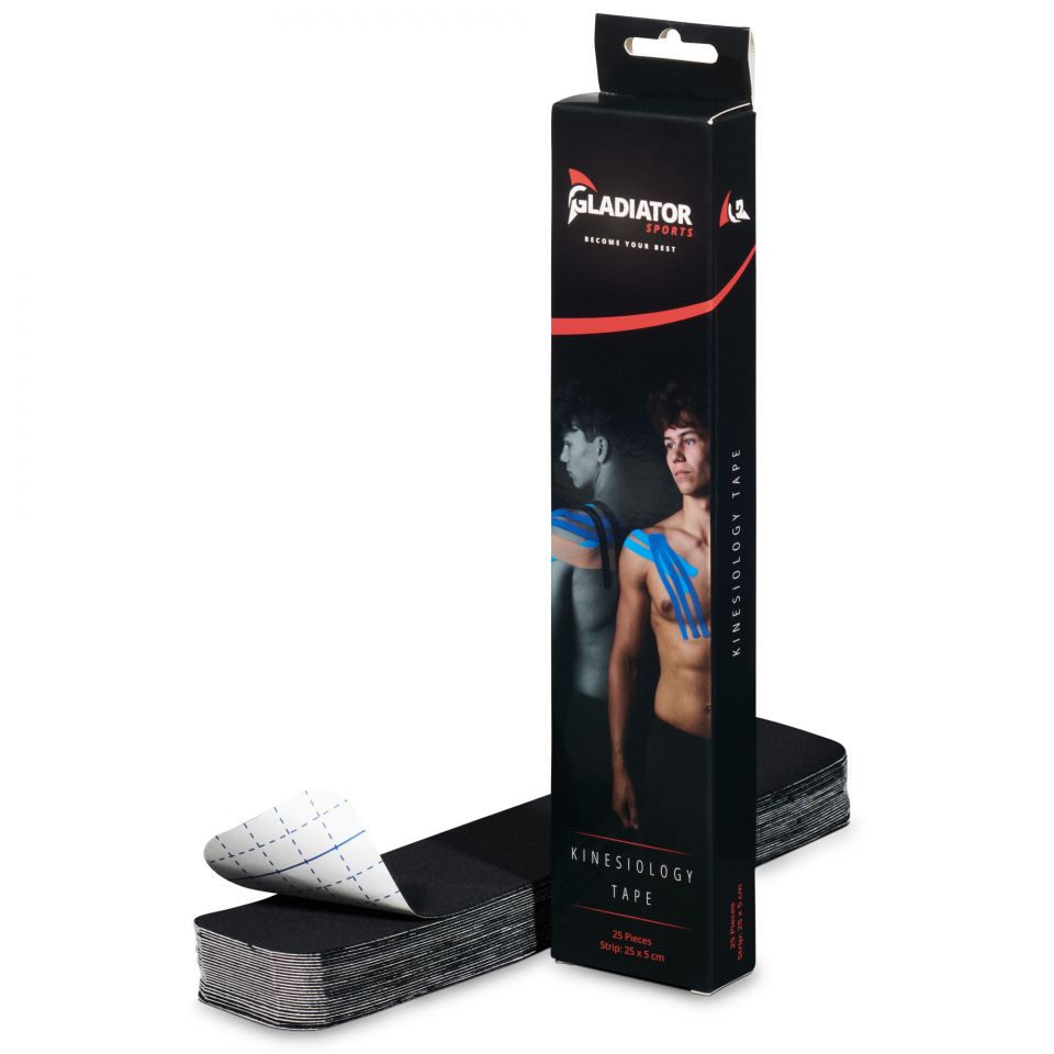 Gladiator Sports Kinesiotape Strips - 25 stuks - zwart