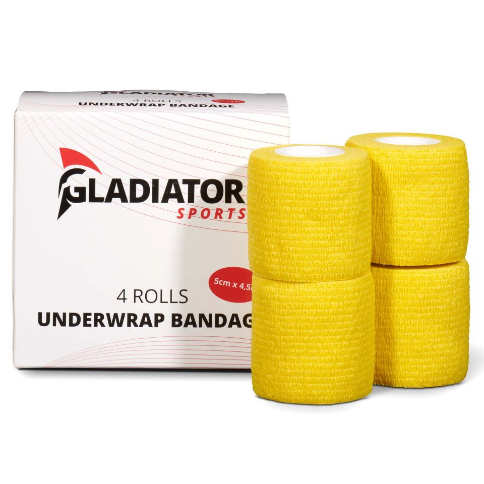 Gladiator sports ondertape bandage 4 rollen geel