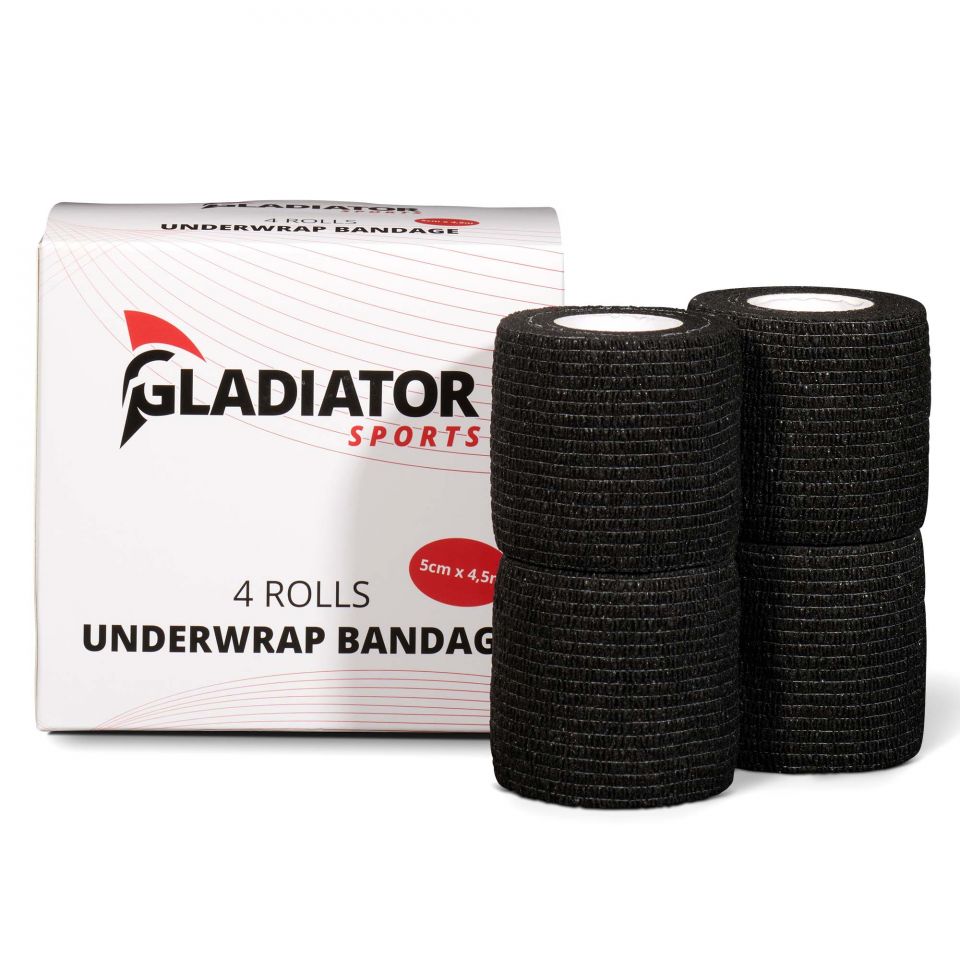 Gladiator sports ondertape bandage 4 rollen zwart