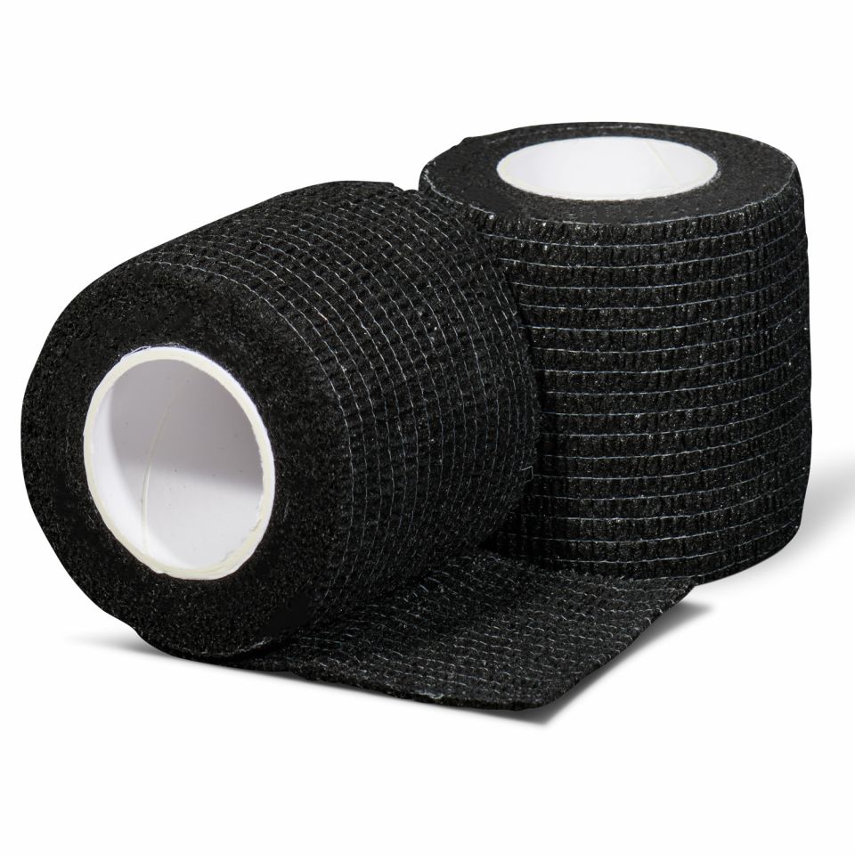 Gladiator sports ondertape bandage per rol zwart voor- en achterzijde