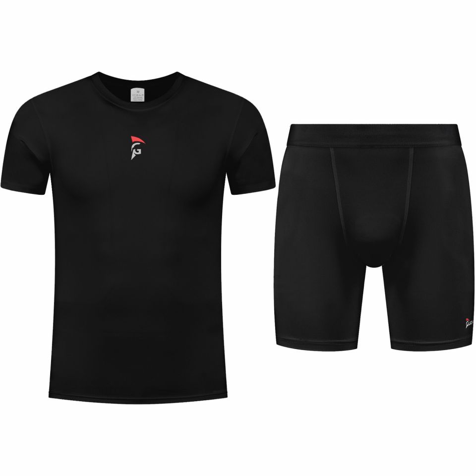 gladiator sports pakket compressiebroek en shirt heren in zwart