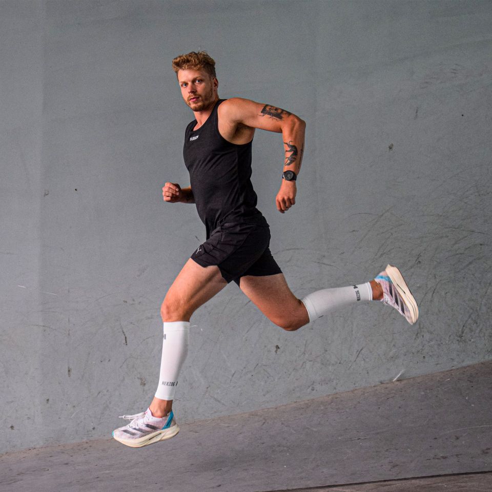 Herzog Sport Hardloopsokken Tubes gedragen door man tijdens hardlopen