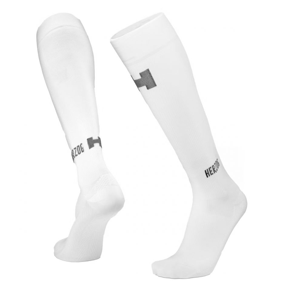 Herzog Sport Compressiekousen Pro in de kleur wit - zij- en voorkant