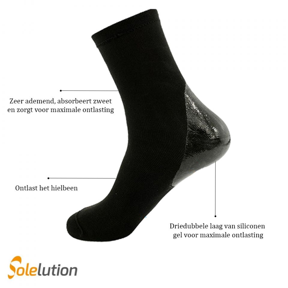 solelution sokken met siliconen gel hiel per paar informatie
