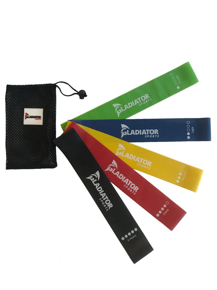 thuissport pakket inclusief weerstandsbanden in diverse kleuren