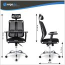 Ergodu ergonomische bureaustoel met verstelbare armleuningen maattabel