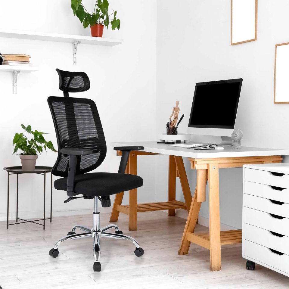 Ergodu ergonomische bureaustoel met verstelbare armleuningen sfeerfoto