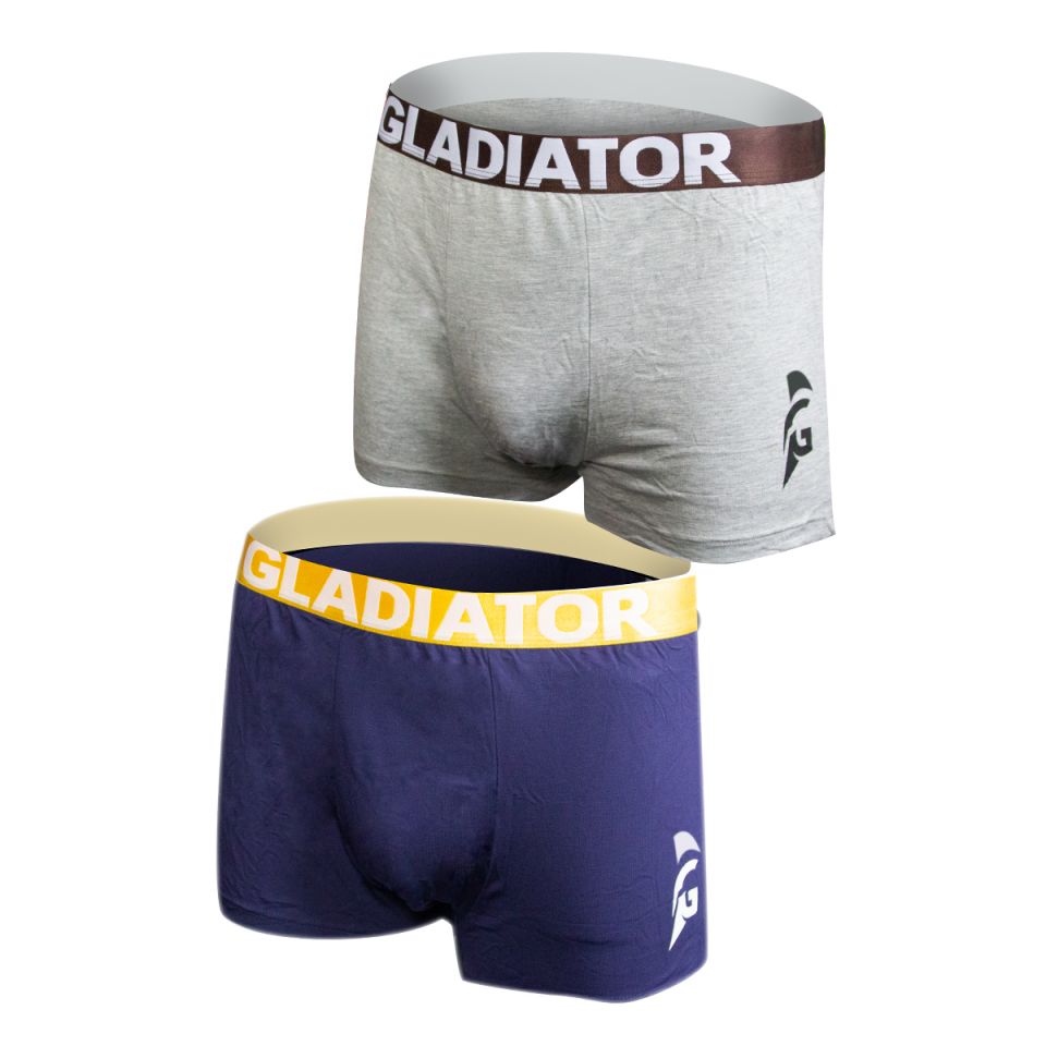 gladiator sports bamboe boxershorts 2 pack grijs blauw
