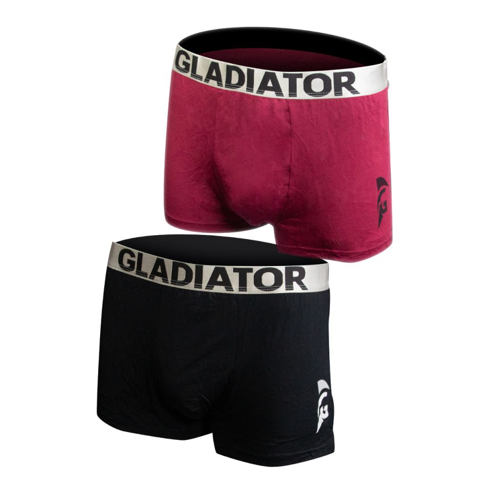 gladiator sports bamboe boxershorts 2 pack zwart paars