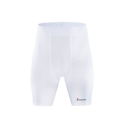 gladiator sports pakket compressiebroek en shirt dames broek in wit van voren gefotografeerd
