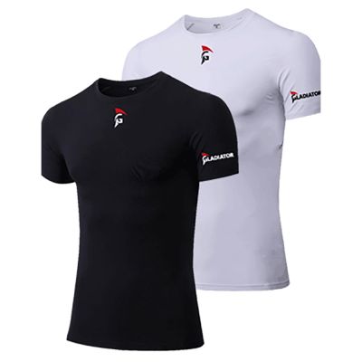 gladiator sports pakket compressiebroek en shirt dames shirt in zwart en wit