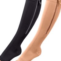Steunkousen met rits skin en zwart