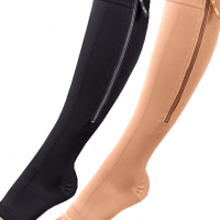Steunkousen met rits skin en zwart